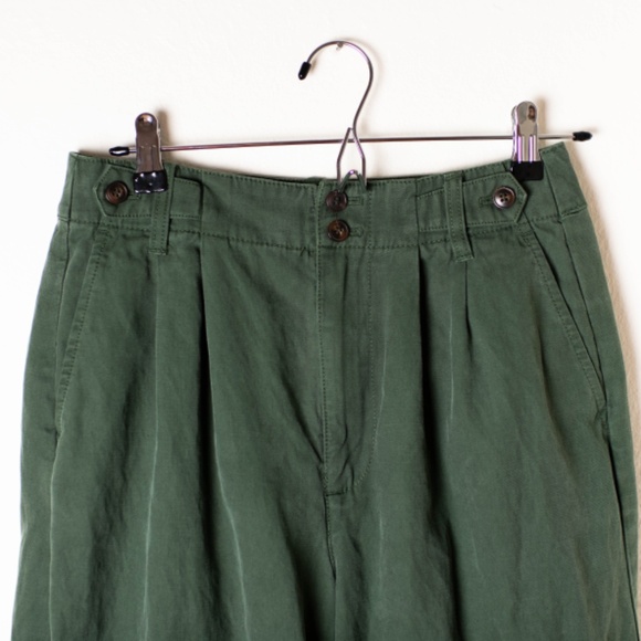 Madewell The Harlow Wide-Leg Pant in Dark Green - Picture 2 of 5